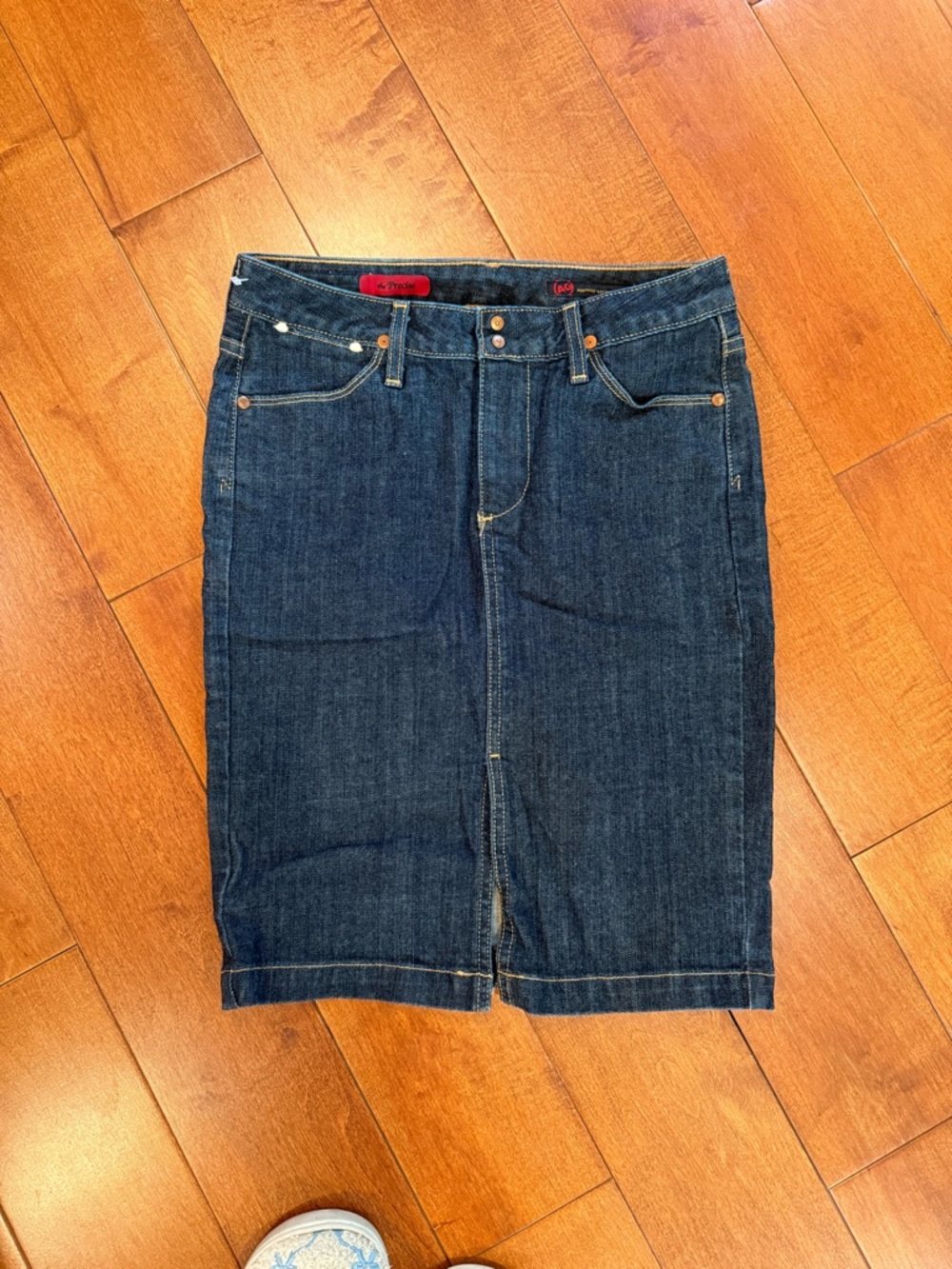 Ag Adriano Goldschmied Dark Blue Denim Midi Skirt